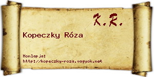 Kopeczky Róza névjegykártya