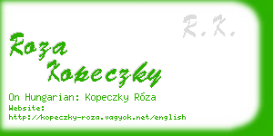 roza kopeczky business card