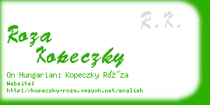 roza kopeczky business card